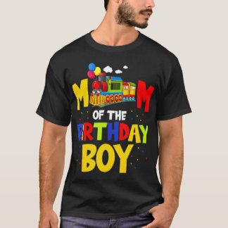 Camiseta Mom Of The Birthday Boy Train For Mommy Mama Moth