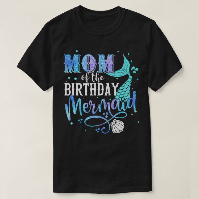 Camiseta Mom Of The Birthday Mermaid Family Matching Party  (Diseño del anverso)