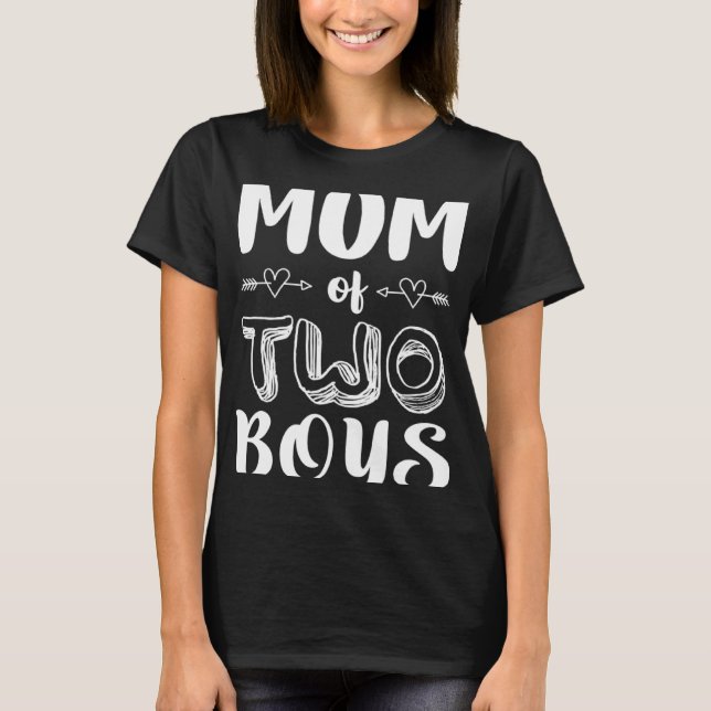 Camiseta Mom Of Two Boys Twins  Mom Women (Anverso)