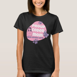 CAMISETA MOM ORGULLOSA DE CODER QUE AMA LOS GATOS - MOM DE