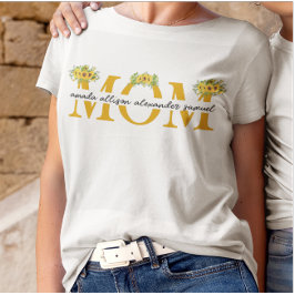 Camiseta MOM personalizado con nombres de niños