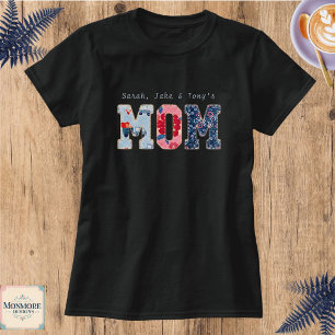 Camiseta Mom Personalizado con Parche Falso