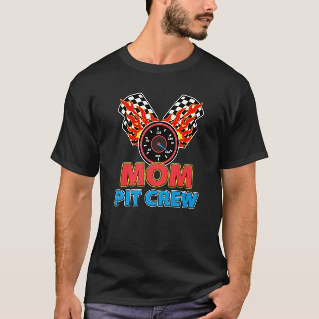 Camiseta Mom Pit Crew Car Racer Family Matching Racing Them (Anverso)
