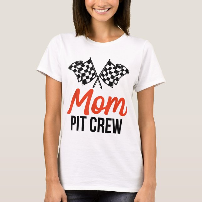 Camiseta Mom Pit Crew Funny Hosting Car Race Party Birday (Anverso)