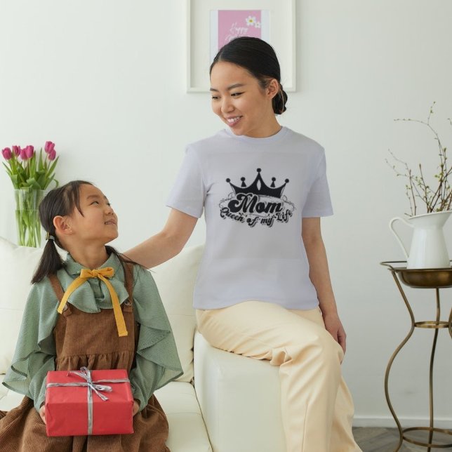Camiseta MOM Reina de mi vida Mujeres grises (Subido por el creador)