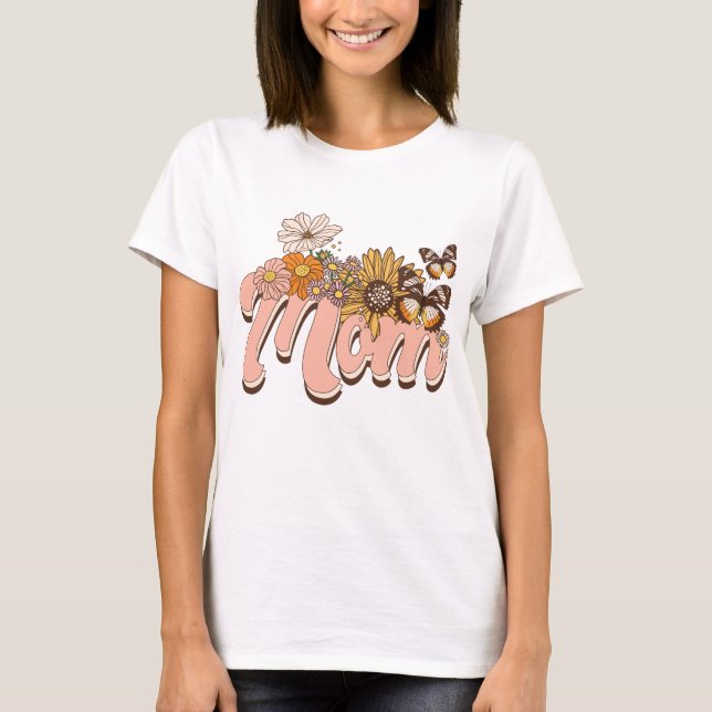 Camiseta Mom Retro Floral (Anverso)
