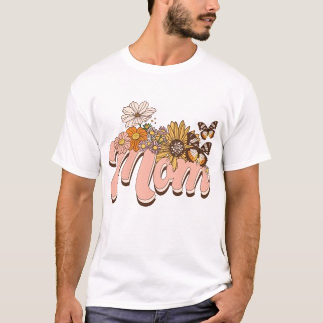 Camiseta Mom Retro Floral (Anverso)