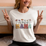 Camiseta Mom Retro Floral Gift for Mom<br><div class="desc">Lindo diseño de Playera para Mama con letras estilo retro Grovy con la Frase "mama" En colores retro y arreglo floral. Ideal para regalar a mama en su cumpleaños,  dia de la madre,  navidad o en cualquier ocasion. El diseño se personaliza con el nombre de tu mama!</div>