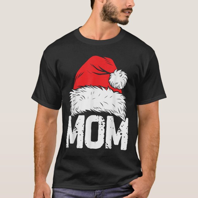 Camiseta Mom Santa Christmas Family Matching Pajamas Mama X (Anverso)