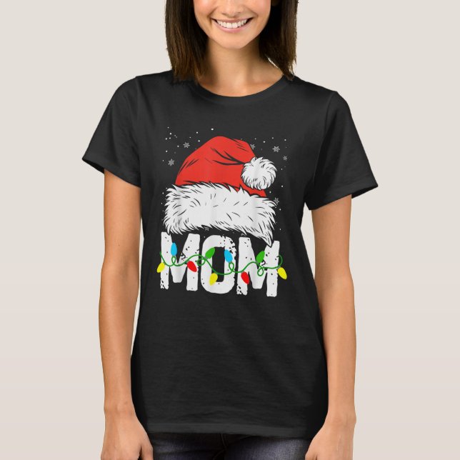 Camiseta Mom Santa Red Plaid Christmas Family Matching (Anverso)