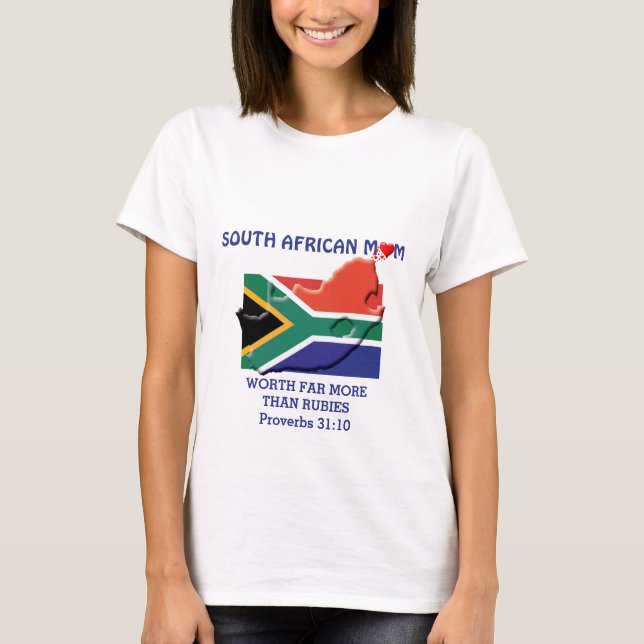 CAMISETA MOM SUDAFRICANO MÁS QUE PROVERBS 31 (Anverso)