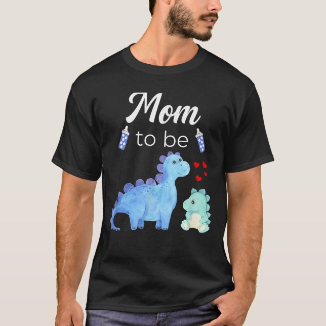 Camiseta Mom To Be Dinosaur Baby Shower For Boy (Anverso)
