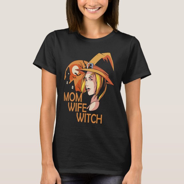 Camiseta Mom Wife Witch (Anverso)