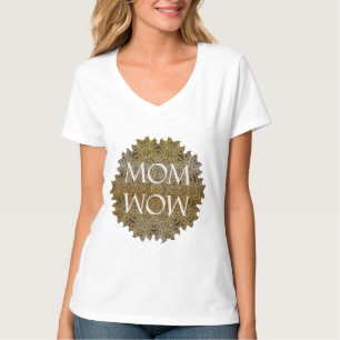 Camiseta MOM WOW Yoga Mandala Mujer Cuello en V personaliza