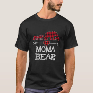 Camiseta Moma Bear Navidades Xmas Pajama Red Plaid Buffalo