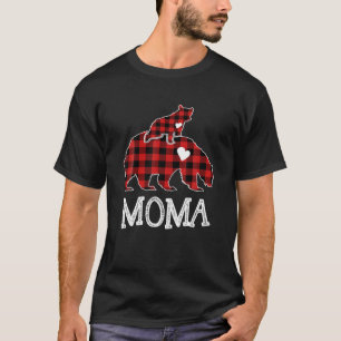 Camiseta Moma Bear Navidades Xmas Pajama Red Plaid Buffalo