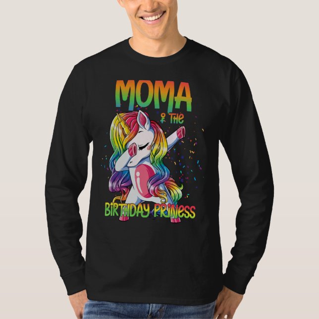 Camiseta Moma De La Princesa De Cumpleaños Dabbing Unicorn  (Anverso)