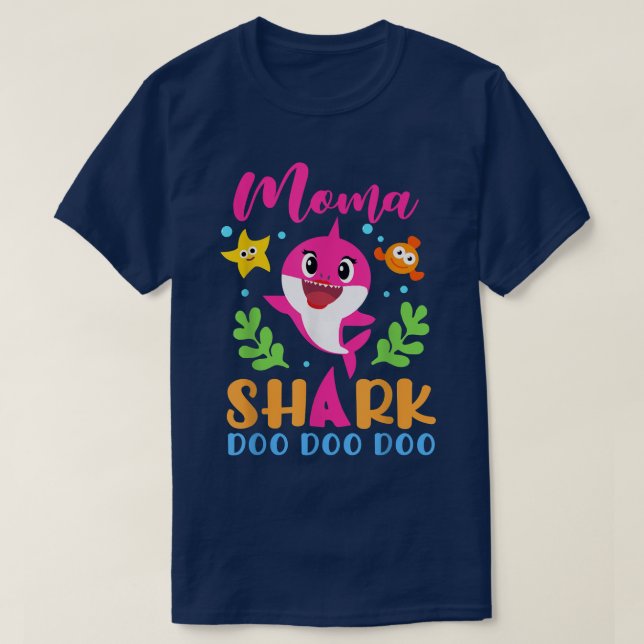Camiseta Moma SharkMoma Día de la Madre familiar de amante  (Diseño del anverso)
