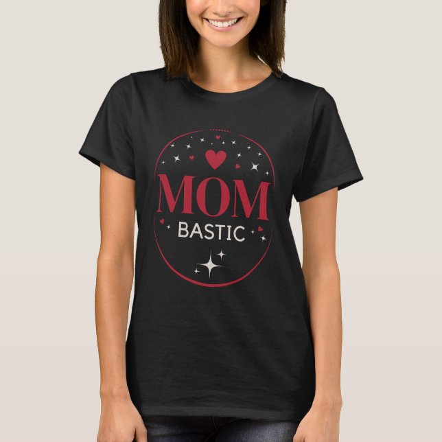 Camiseta Mombastic Red Edition – Elegant mom design for mom (Anverso)