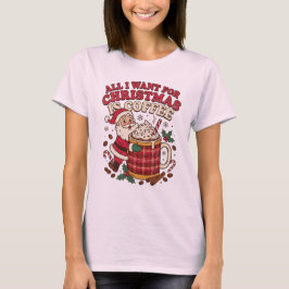 Camiseta Momento acogedor de café de Santa en Navidad