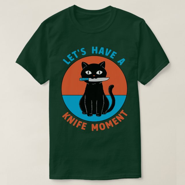 Camiseta Momento de cuchillo para gato (Diseño del anverso)