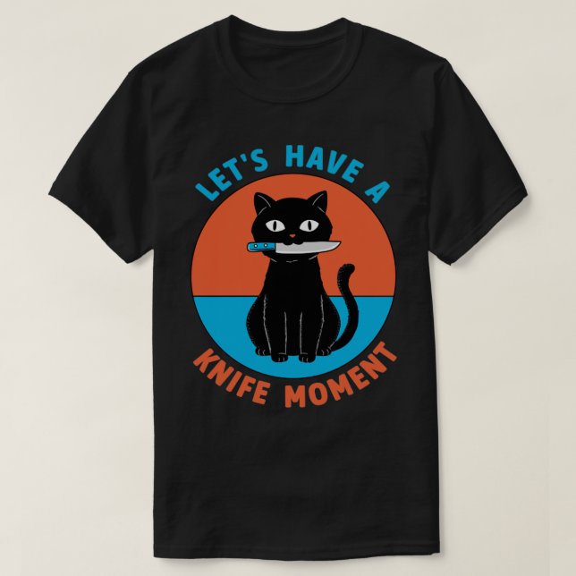 Camiseta Momento de cuchillo para gato (Diseño del anverso)