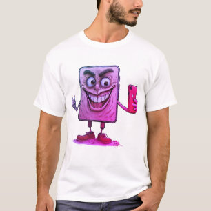 Camiseta Momento de selfie: Diseño de cara y dispositivos m