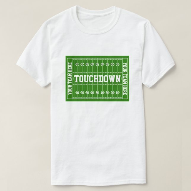 Camiseta Momento del aterrizaje del fútbol su texto (Diseño del anverso)