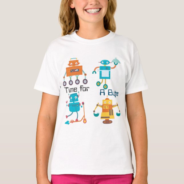 Camiseta Momento divertido para los robots infantiles para  (Anverso)