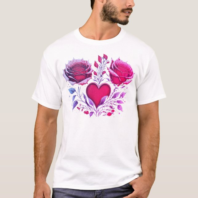 Camiseta Momento especial del corazón Rosa - Diseño de moda (Anverso)