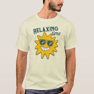 Camiseta Momento RELAJANTE sol sonriente con gafas de sol