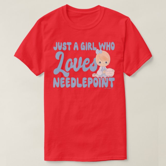 Camiseta Momentos preciosos sólo un Chica que ama el punto  (Diseño del anverso)