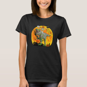 Camiseta Momia de esqueleto montando Dinosaurio rex Para Ni