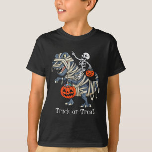Camiseta Momia de esqueleto montando Dinosaurio T Rex