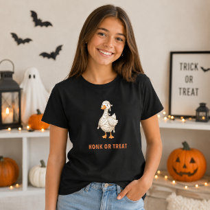 Camiseta Momia de Halloween Ganso Honk o Tratar Mujer