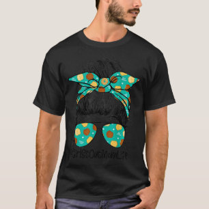 Camiseta Momlife Messy Bun Scout Para Los Chicas Cookie Mom