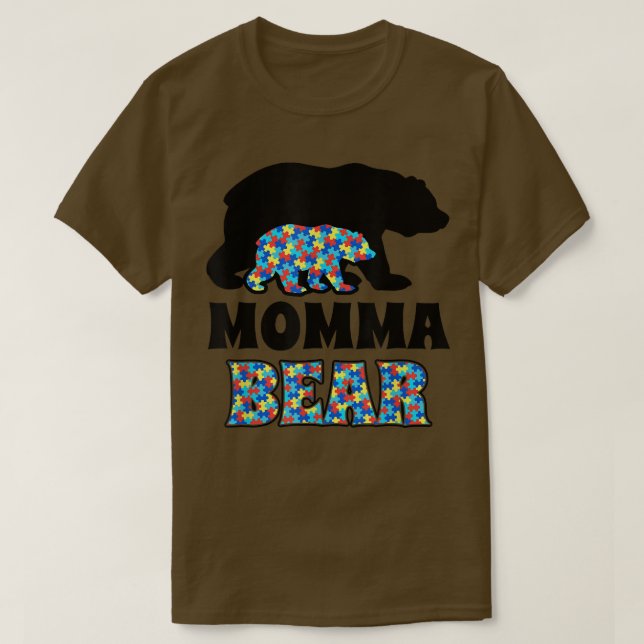 Camiseta Momma Bear Autismo Conciencia (Diseño del anverso)