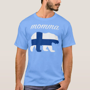 Camiseta Momma Bear Bandera Finlandia Raíces finlandesas Pr