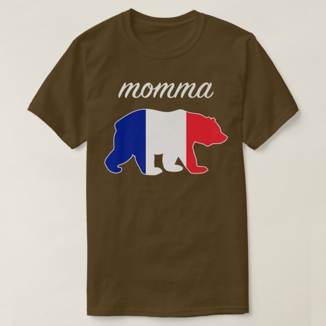 Camiseta Momma Bear Bandera Francia Raíces francesas Premiu (Diseño del anverso)