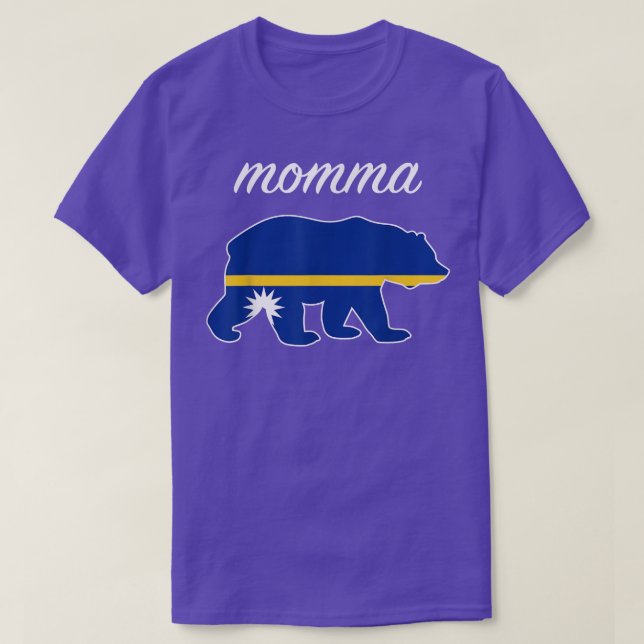 Camiseta Momma Bear Nauru Flag Nauruan Roots  (Diseño del anverso)