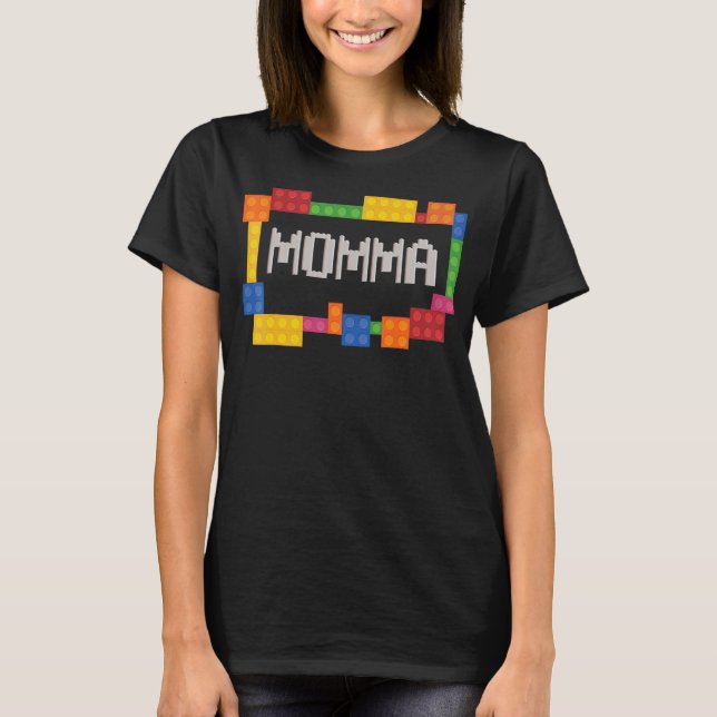 Camiseta Momma Blocks Master Builder Brick Builder Nacimien (Anverso)