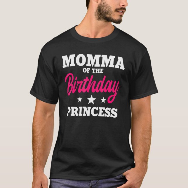 Camiseta Momma De La Princesa De Cumpleaños Fiesta Bday Cel (Anverso)