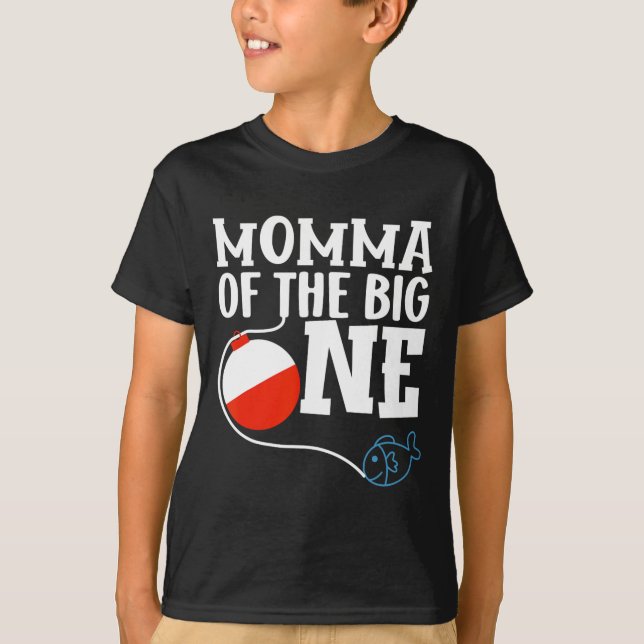 Camiseta Momma Del Gran Niño Pescador Primer Cumpleaños De (Anverso)