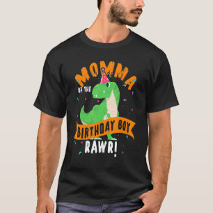 Camiseta Momma Del Niño De Cumpleaños Dinosaurio Divertido