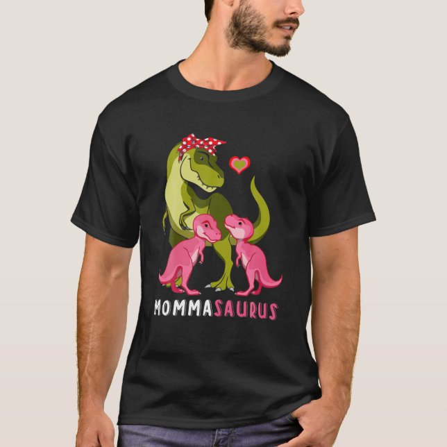 Camiseta Momma Dinosaur Funny 2 Bid Mommasaurus (Anverso)