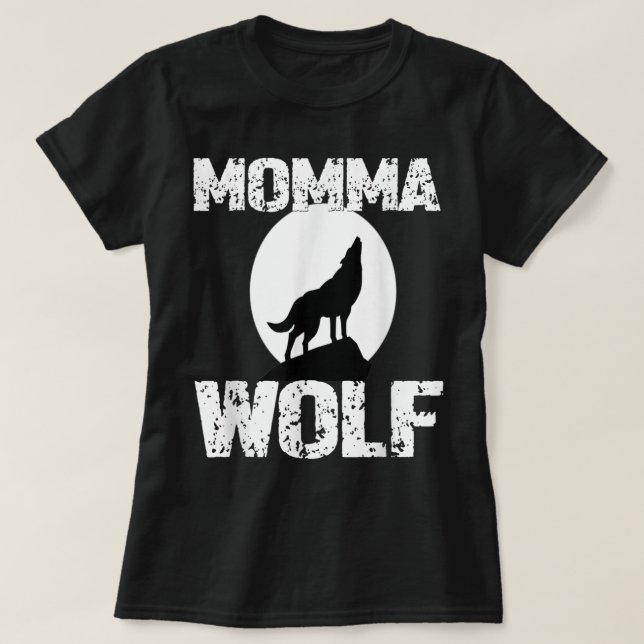 Camiseta Momma Wolf Moon Silhouette Design (Diseño del anverso)
