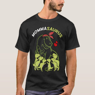 Camiseta Mommasaurus Momma 6 niños Dinosaurio Día de la Mad