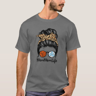Camiseta Mommom Life Messy Bun Hair Funny Voleibol