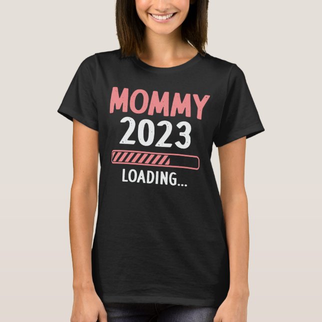 Camiseta Mommy 2023 Cargando Gracioso Futuro Nueva Mamá Par (Anverso)