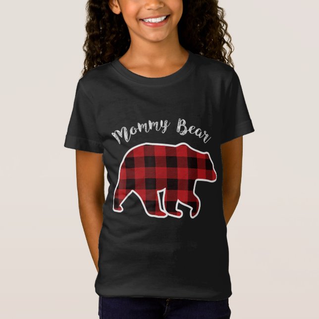 Camiseta MOMMY BEAR Women Red Plaid Navidades Pajama (Anverso)